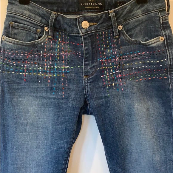 💥Handmade💥 Lucky Brand sz2/26 Jeans - Picture 2 of 3